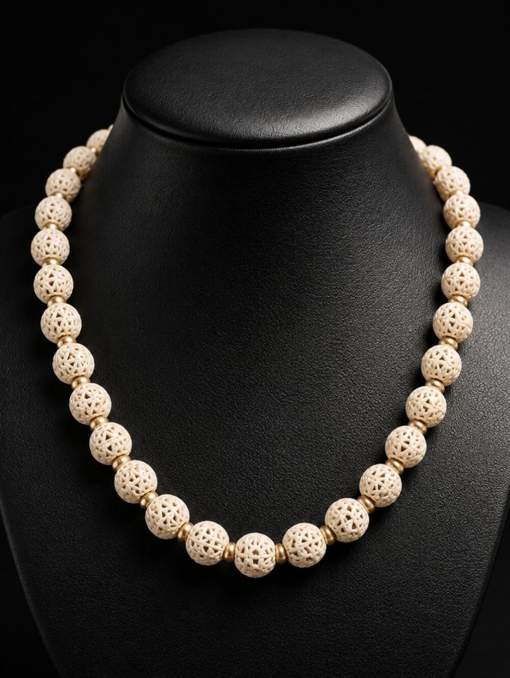 Enamel Filagree Cut Out Hearts Vintage Necklace Gold Tone Spacer Beads Beaded